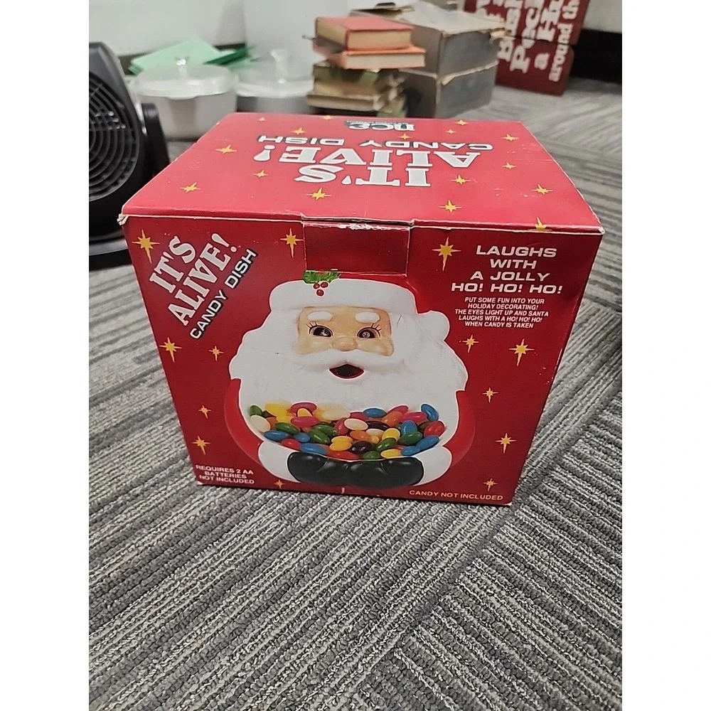 Vintage 1993 NCE Creative Enterprises It's Alive Candy Dish Santa‎ Claus In Box
